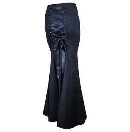 Lace up corset black maxi full length skirt_skirts_4